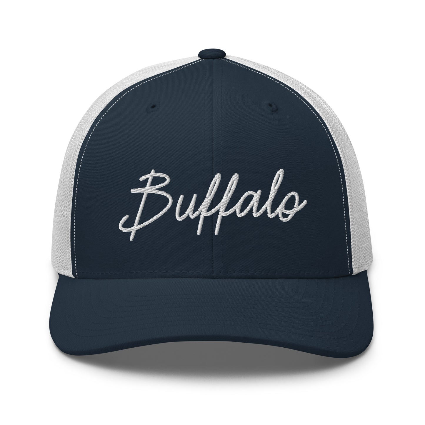 Buffalo Retro Script Mid 6 Panel Snapback Trucker Hat