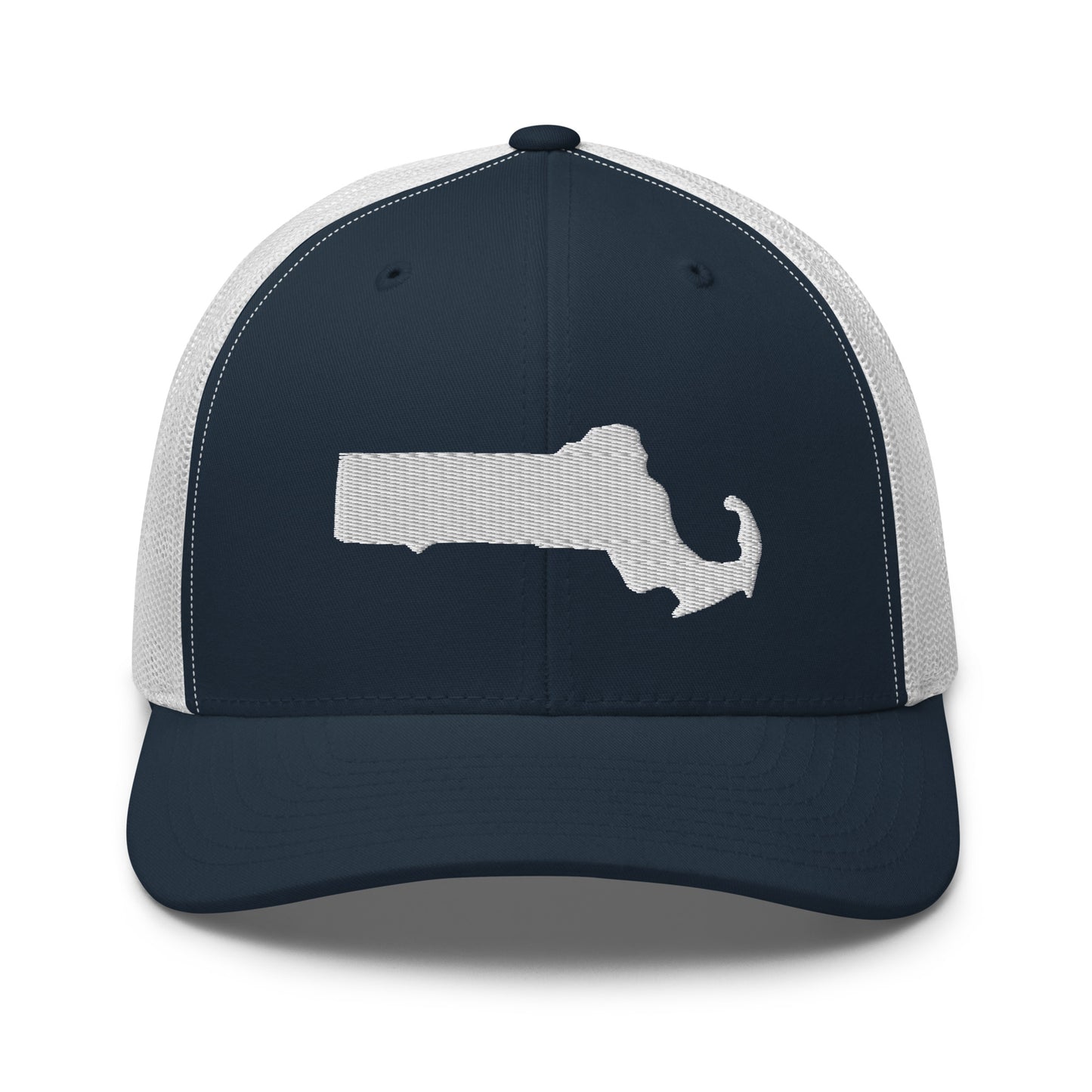 Massachusetts State Silhouette Mid 6 Panel Snapback Trucker Hat