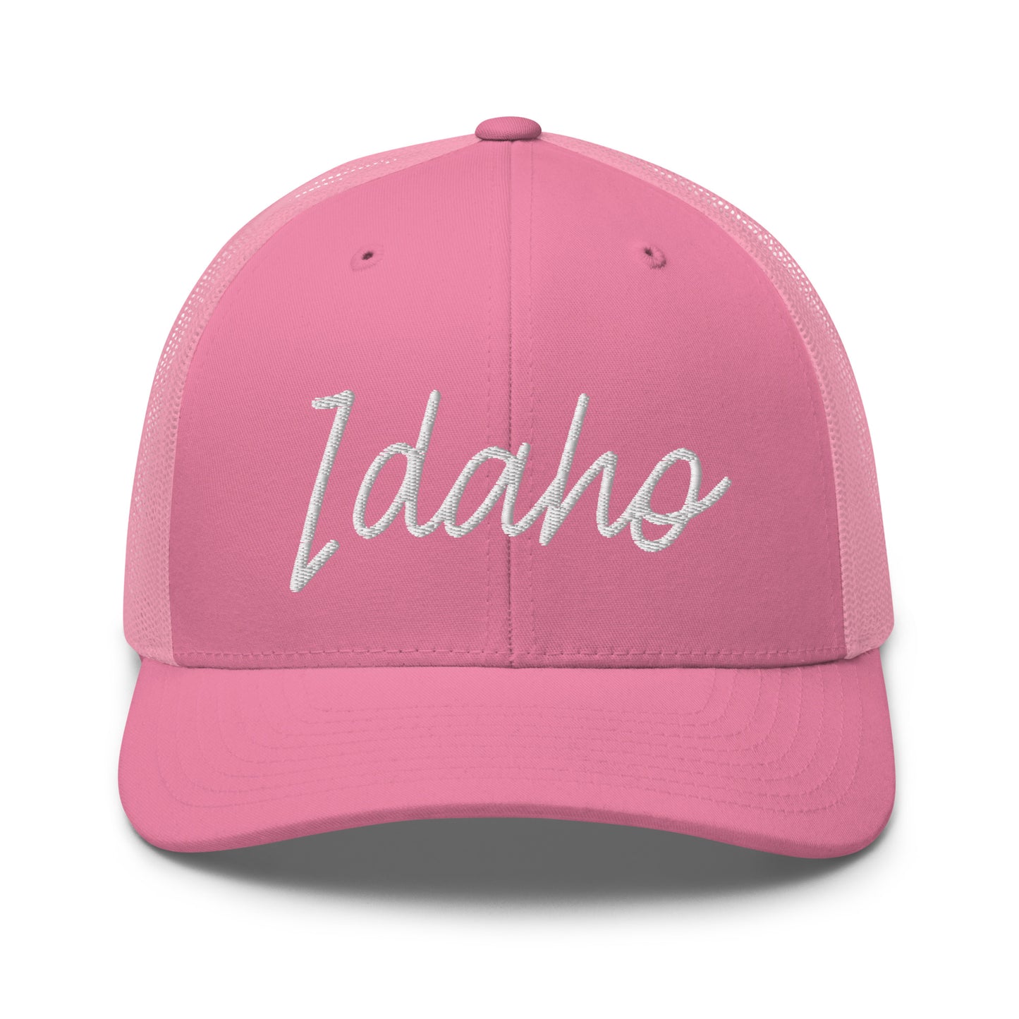 Idaho Retro Script Mid 6 Panel Snapback Trucker Hat