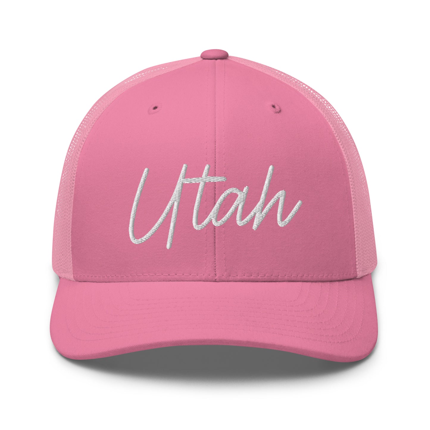 Utah Retro Script Mid 6 Panel Snapback Trucker Hat