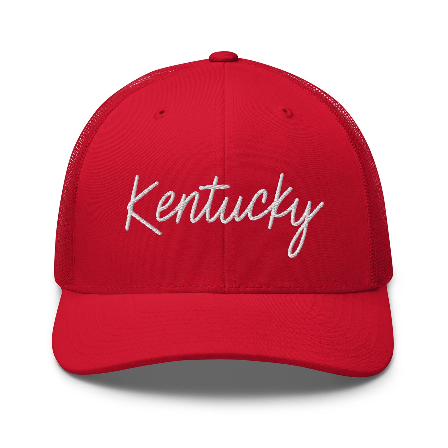 Kentucky Retro Script Mid 6 Panel Snapback Trucker Hat