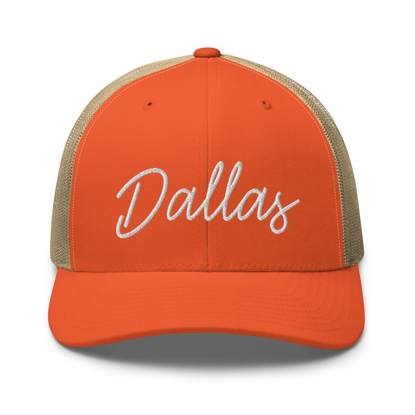 Dallas Retro Script Mid 6 Panel Snapback Trucker Hat