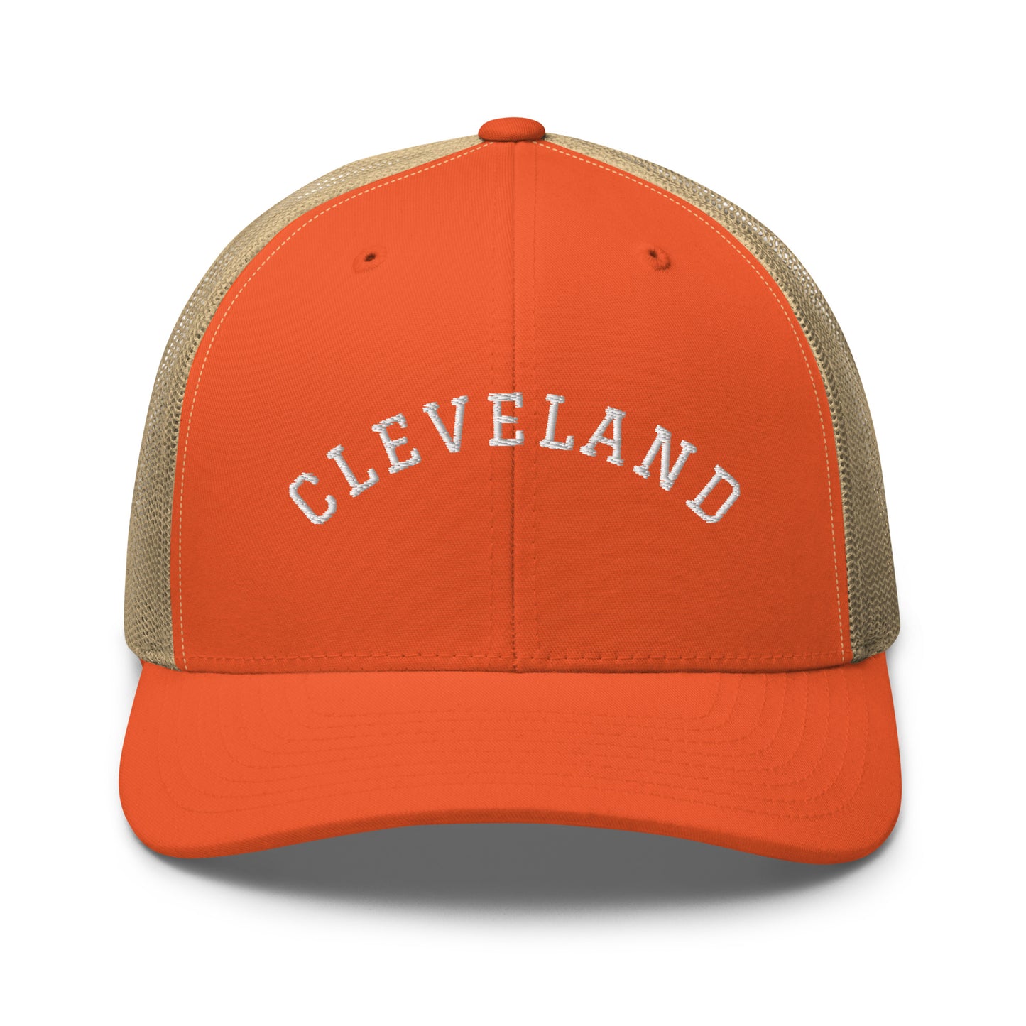 Cleveland Arch Mid 6 Panel Snapback Trucker Hat