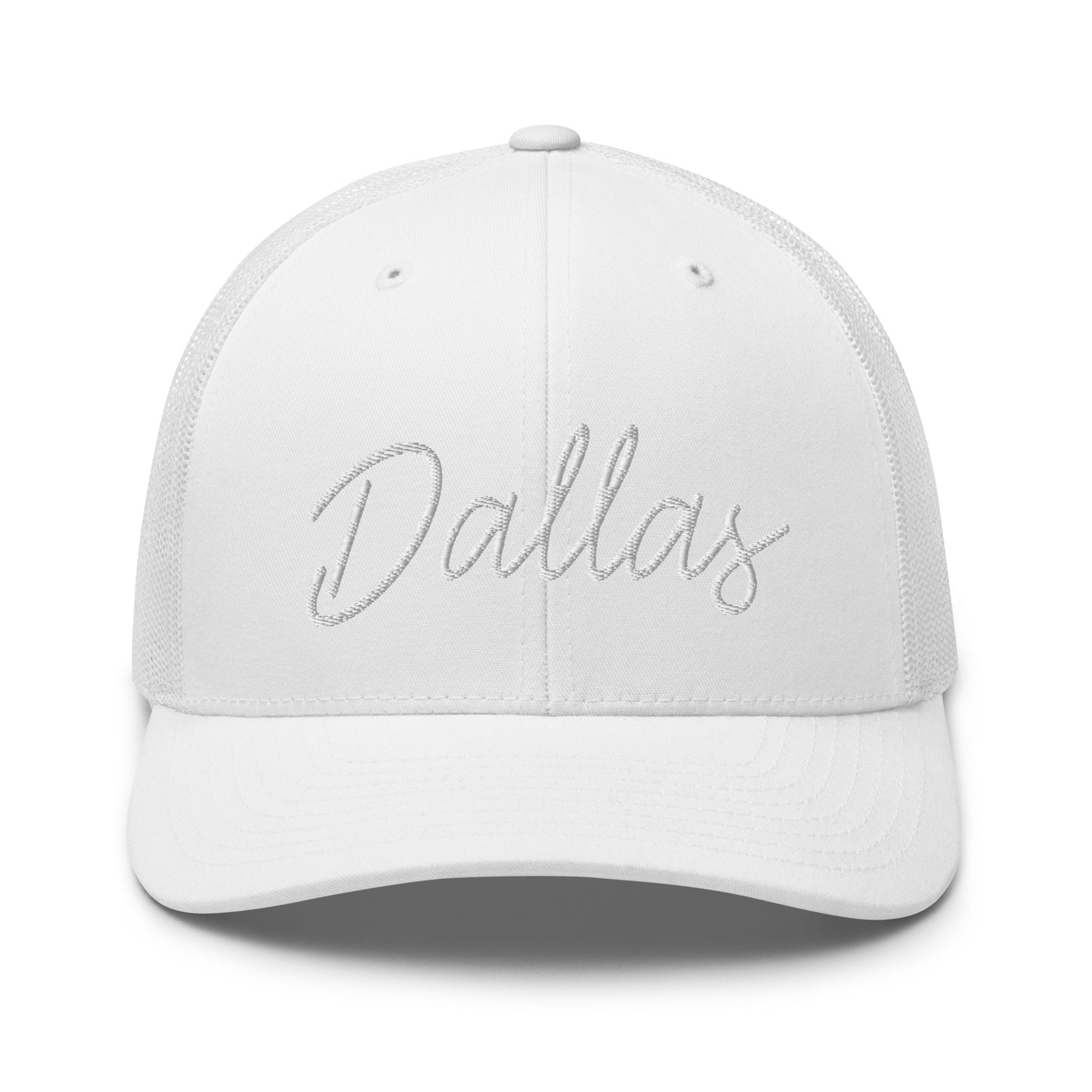 Dallas Retro Script Mid 6 Panel Snapback Trucker Hat