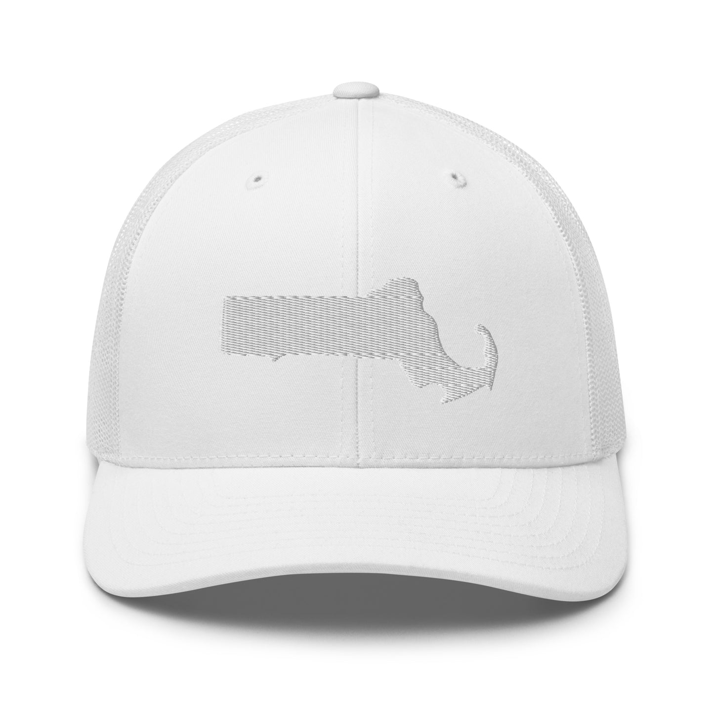 Massachusetts State Silhouette Mid 6 Panel Snapback Trucker Hat